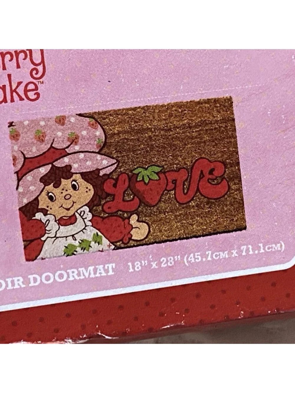 Strawberry Shortcake Valentines LOVE‎ Welcome Coir Doormat 18” X 30” NEW